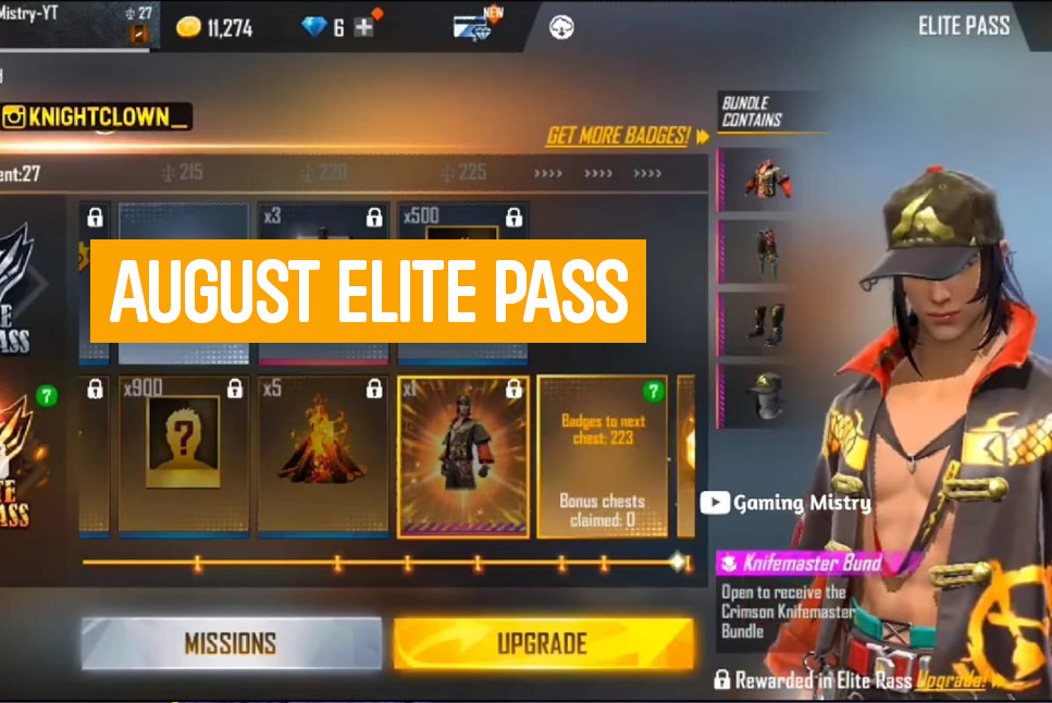 Free Fire Max August Elite Pass Leaks Check All The Rewards