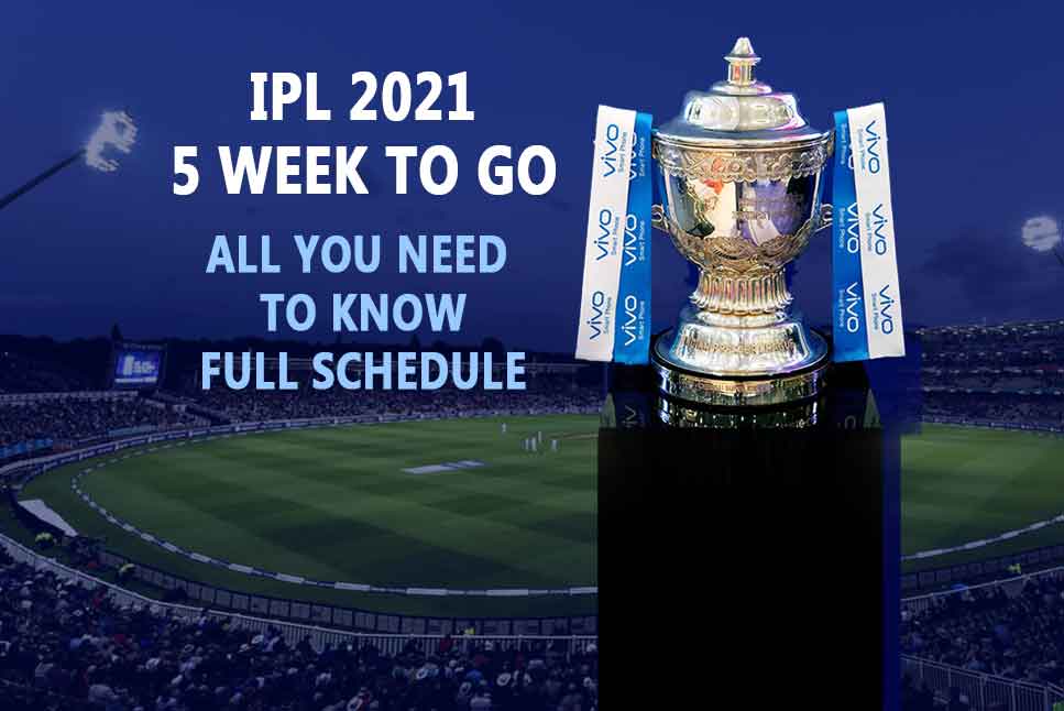 IPL 2021, 5 Week to go Check IPL 2021 Tentative Date, full Schedule