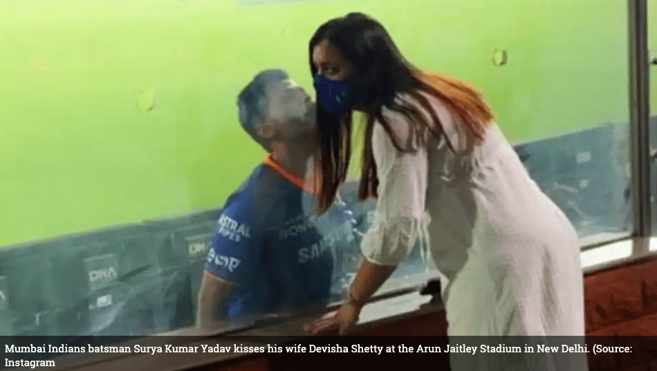 IPL 2021: Suryakumar Yadav kisses wife Devisha after splendid win-Check