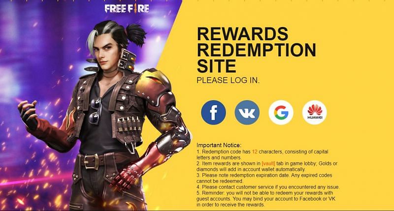 How to use Free Fire redeem codes on official rewards redemption site in  April 2022