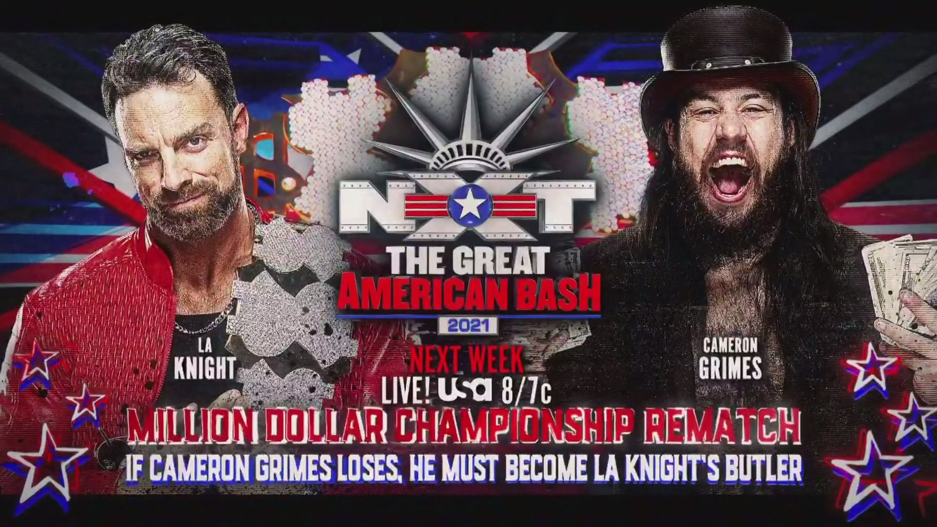 WWE NXT Great American Bash Cameron Grimes vs. LA Knight ,Live