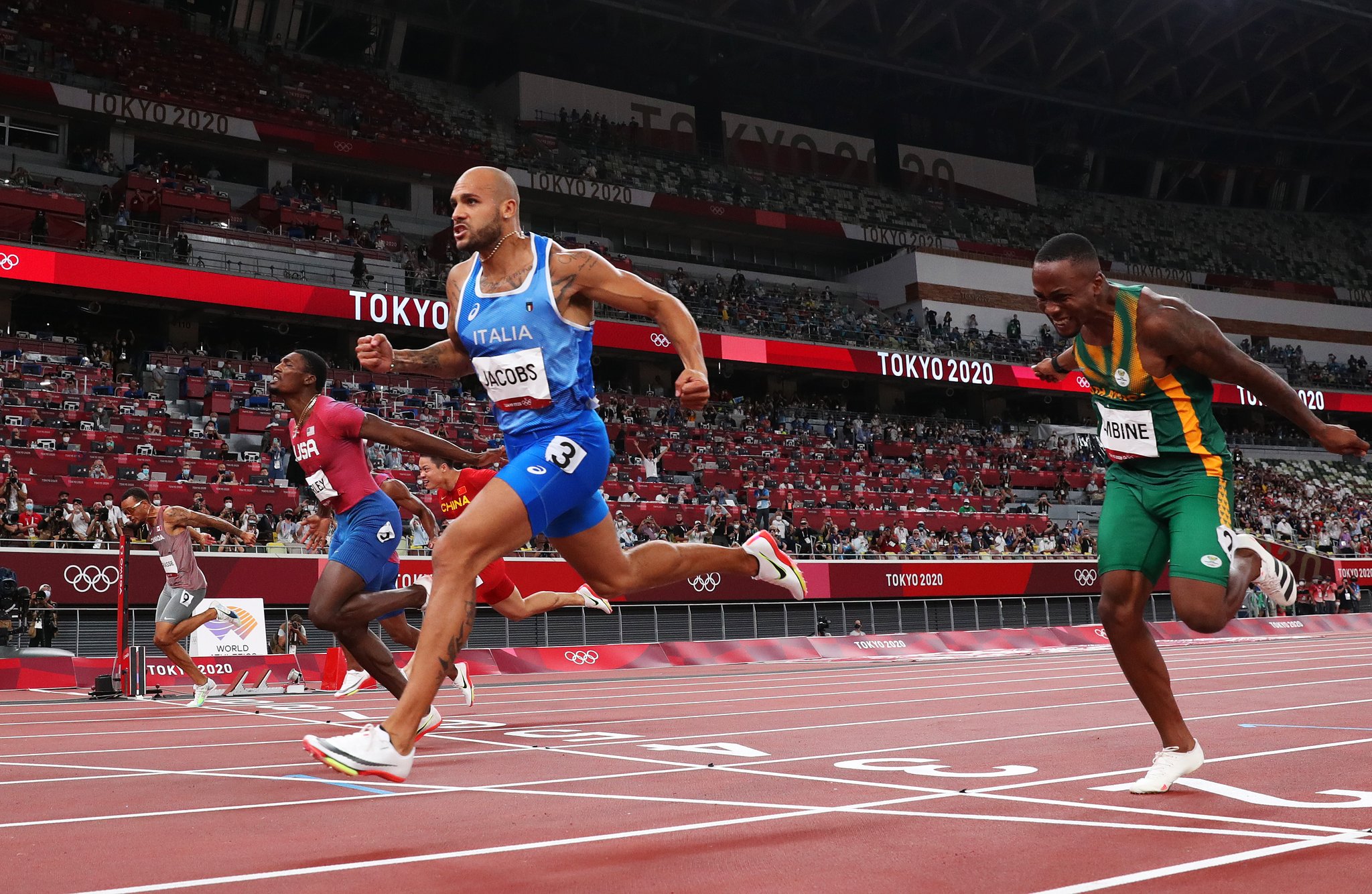 Tokyo Olympics 100m Final Italy's Lamont Marcell Jacobs wins 100m Gold