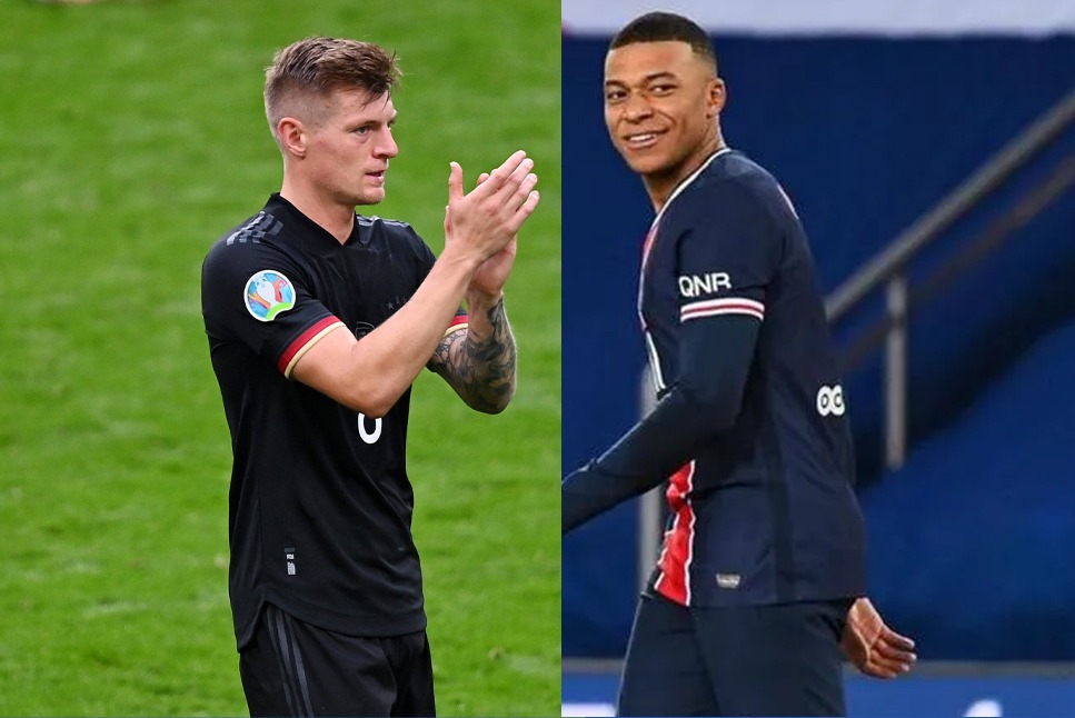 Toni Kroos posts a photo of a jersey with Mbappe's name on it and