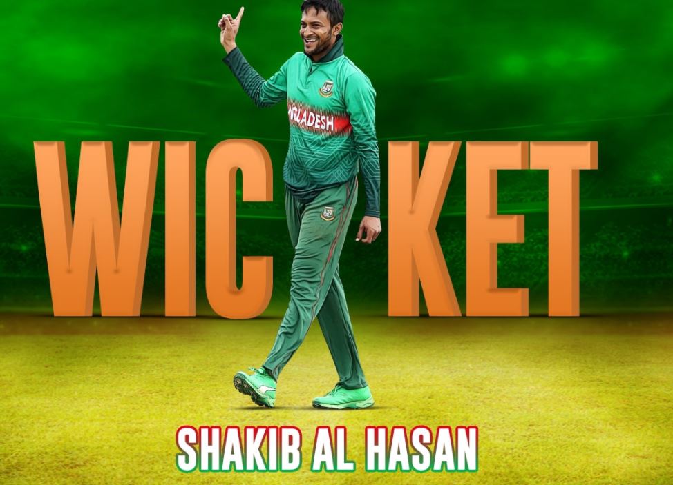 Man of the Match Mohammad Shahid and Shakib Al Hasan share a