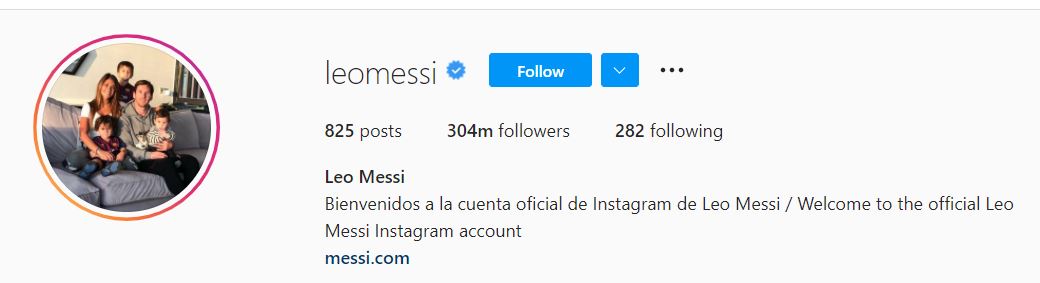 Lionel Messi reaches 300+ million followers on Instagram