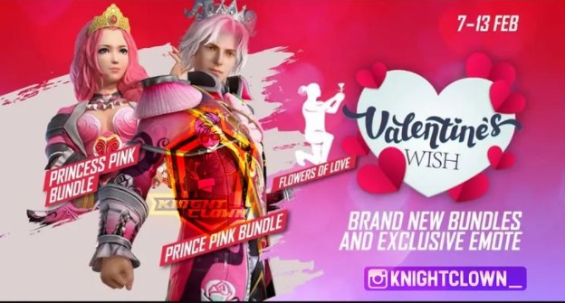 Free Fire Valentine's Wish Event: Garena to include brand new bundles like Pink Bundle and exclusive emotes in-game, Check Details