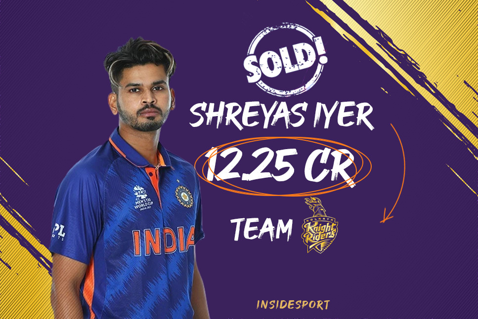 Shreyas Iyer Sold To KKR: For 12.25 Crore In IPL Auction 2022