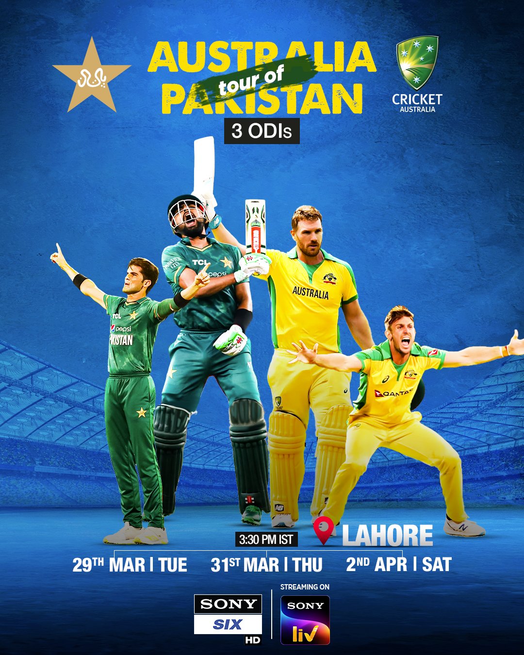 PAK vs AUS LIVE Streaming Sony Sports to broadcast Pakistan vs