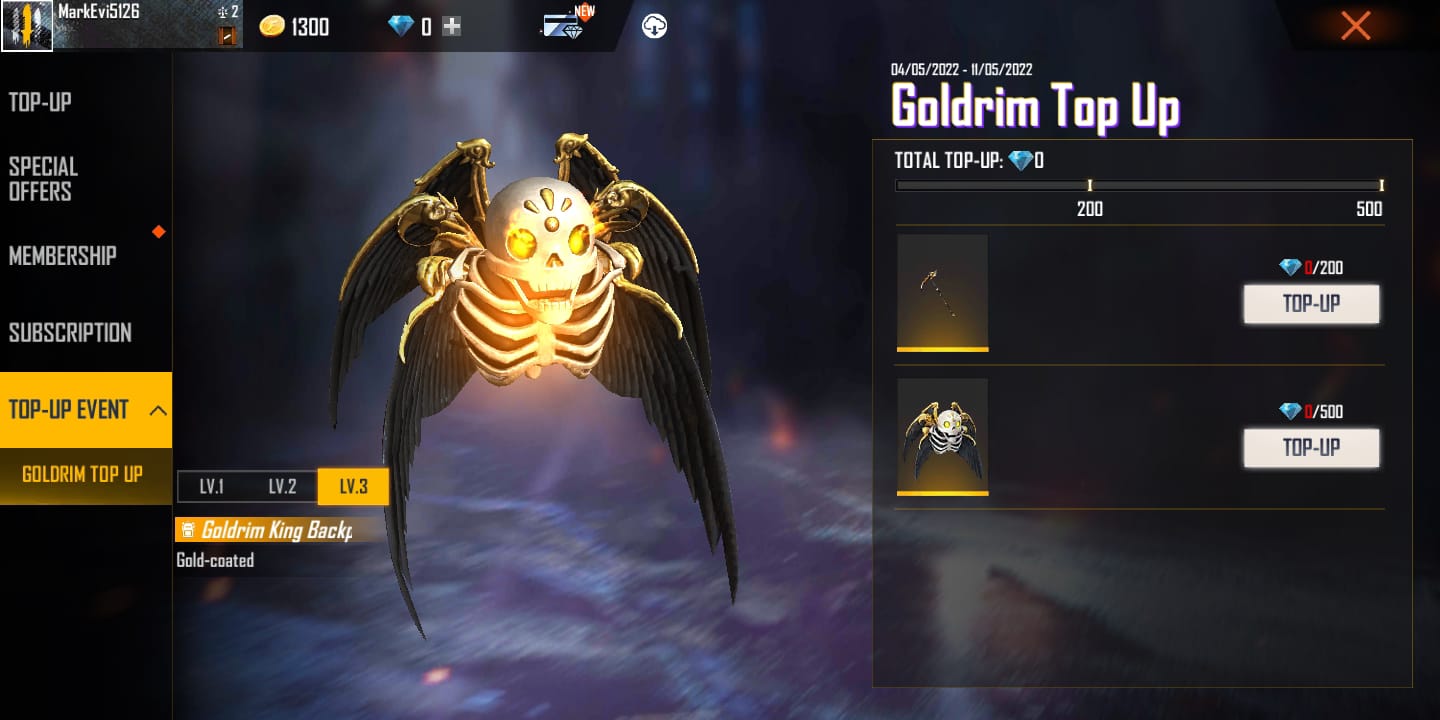 Free Fire Goldrim King Backpack Check How To Get It Free