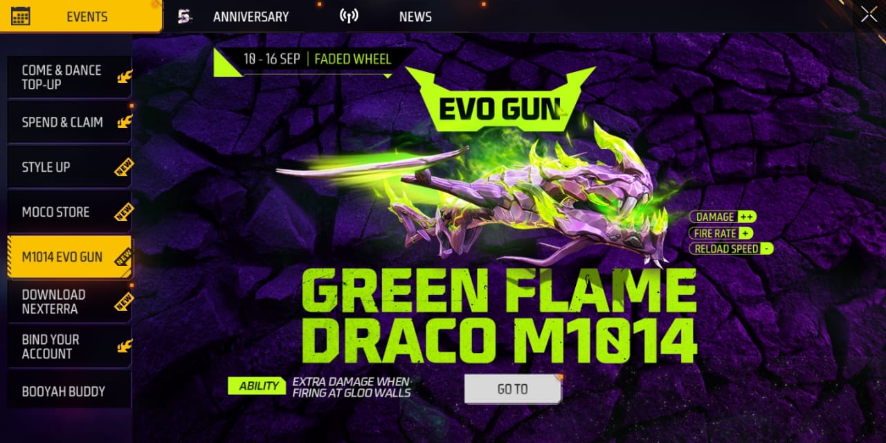 Free Fire Max M1014 Green Flame Draco How To Get The Evo Gun Skin In Free Fire Max Check Details 0047