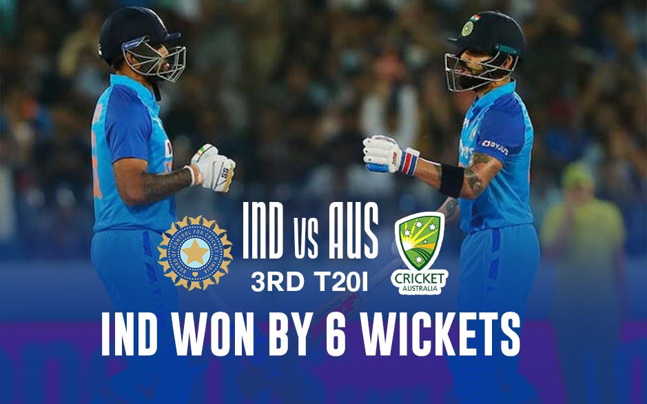 IND vs AUS 3rd T20 Highlights KohliSKY power India to 6 wicket win