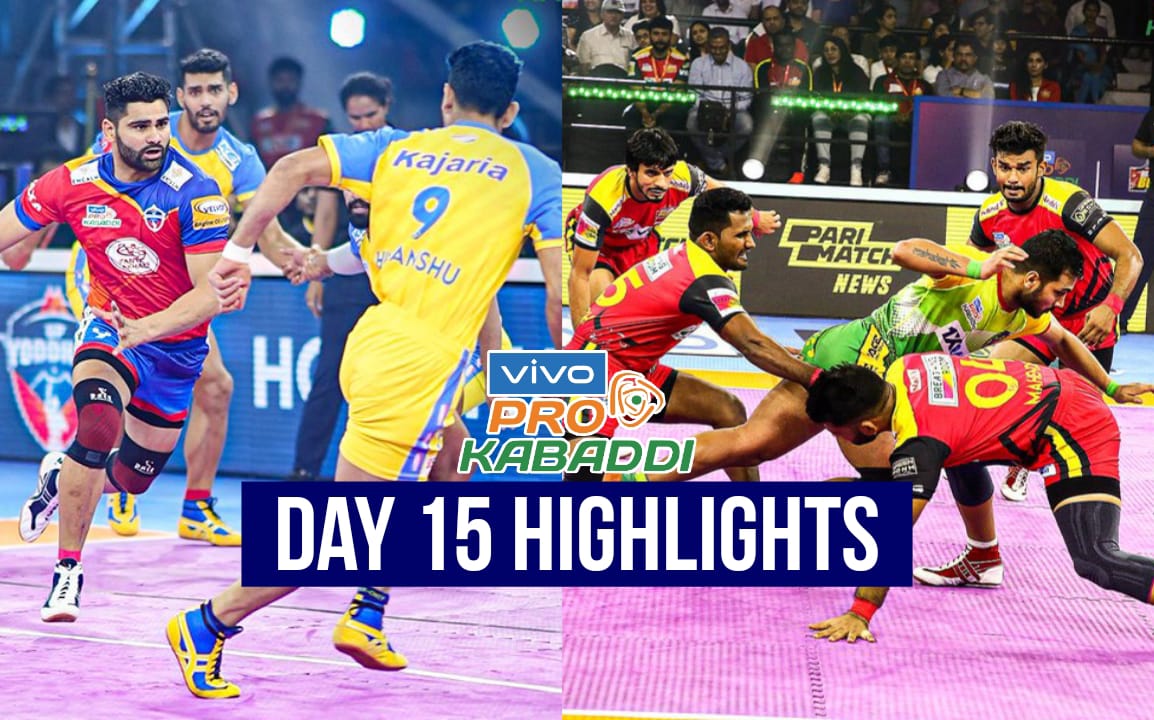 Tamil Thalaivas' K. Prapanjan, in blue and yellow jersey, is pinned down by  players of Patna Pirates during their Vivo Pro Kabaddi league match in  Mumbai, India, Saturday, Aug. 26, 2017. (AP