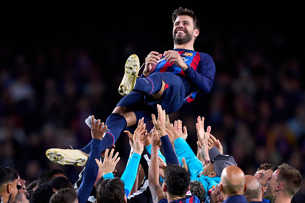 Gerard Pique Barcelona Farewell Barcelona Bid Farewell To Emotional Pique With Almeria Win