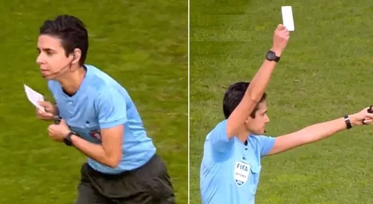 History scripted as referee shows Football’s first-ever ‘white card’ in Sporting v Benfica