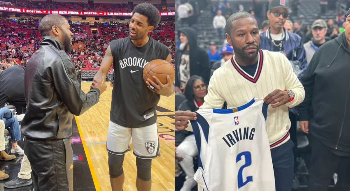 Kyrie Irving showed love to Floyd Mayweather Jr. by gifting him his Mavs  debut jersey