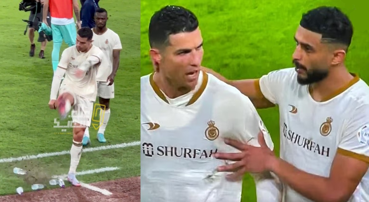 Cristiano Ronaldo Watch Angry Ronaldo Kicks Out Water Bottle And Storms Off Pitch After His 9679