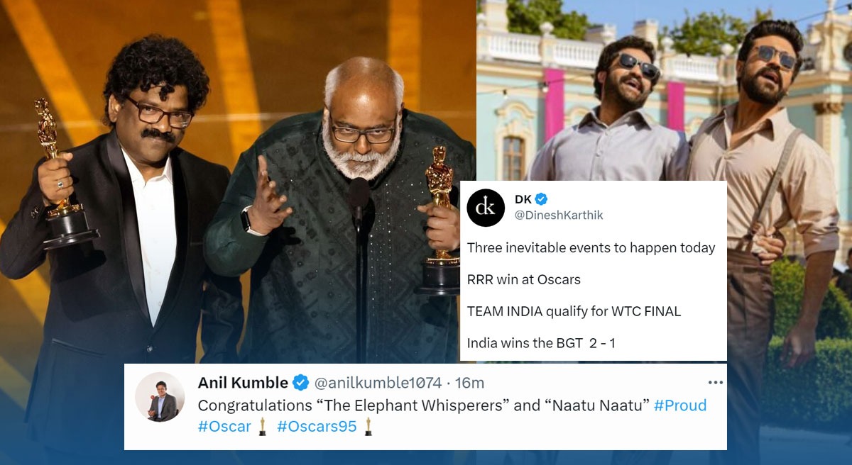 RRR Wins Oscar From Dinesh Karthik to Anil Kumble India cricketers go