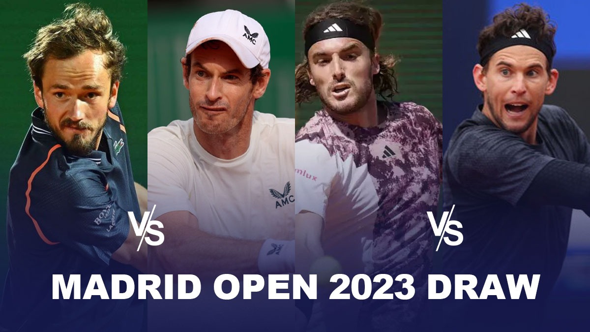 Madrid Open Draw Daniil MedvedevAndy Murray, Stefanos Tsitsipas