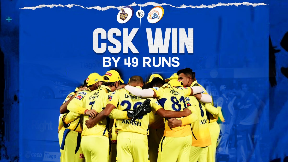 KKR vs CSK Highlights Rahane, Conway & Dube help CSK go TOP with 49