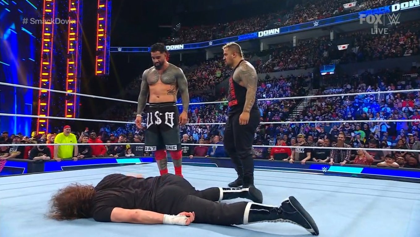 Wwe Smackdown Results Jey Uso Defeats Sami Zayn With The Aid Of The