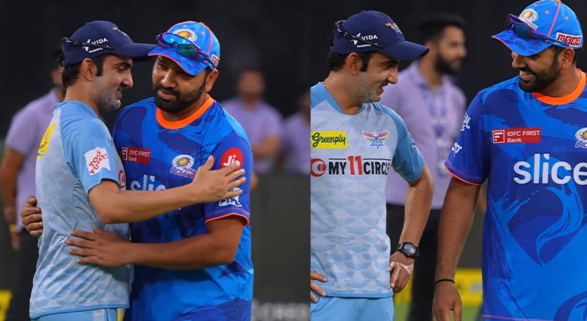 LSG vs MI: Watch Rohit Sharma, Gautam Gambhir all smiles ahead of LSG ...