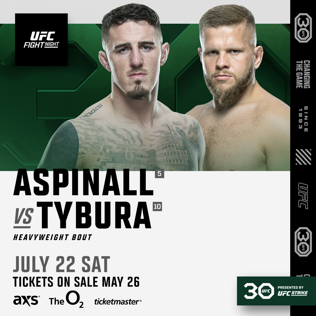Aspinall vs Tybura: Tom Aspinall vs Marcin Tybura: See start time, full  fight card of UFC London 2023 - The Economic Times