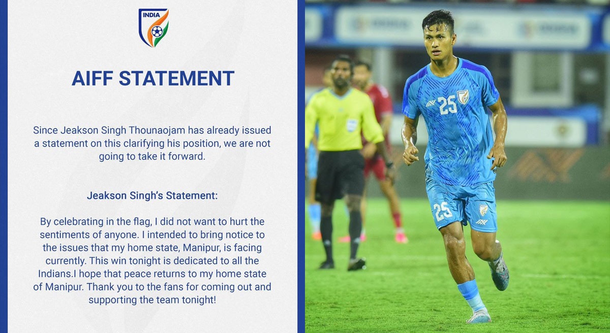 AIFF offers support to Jeakson Singh over Metei Flag conflict