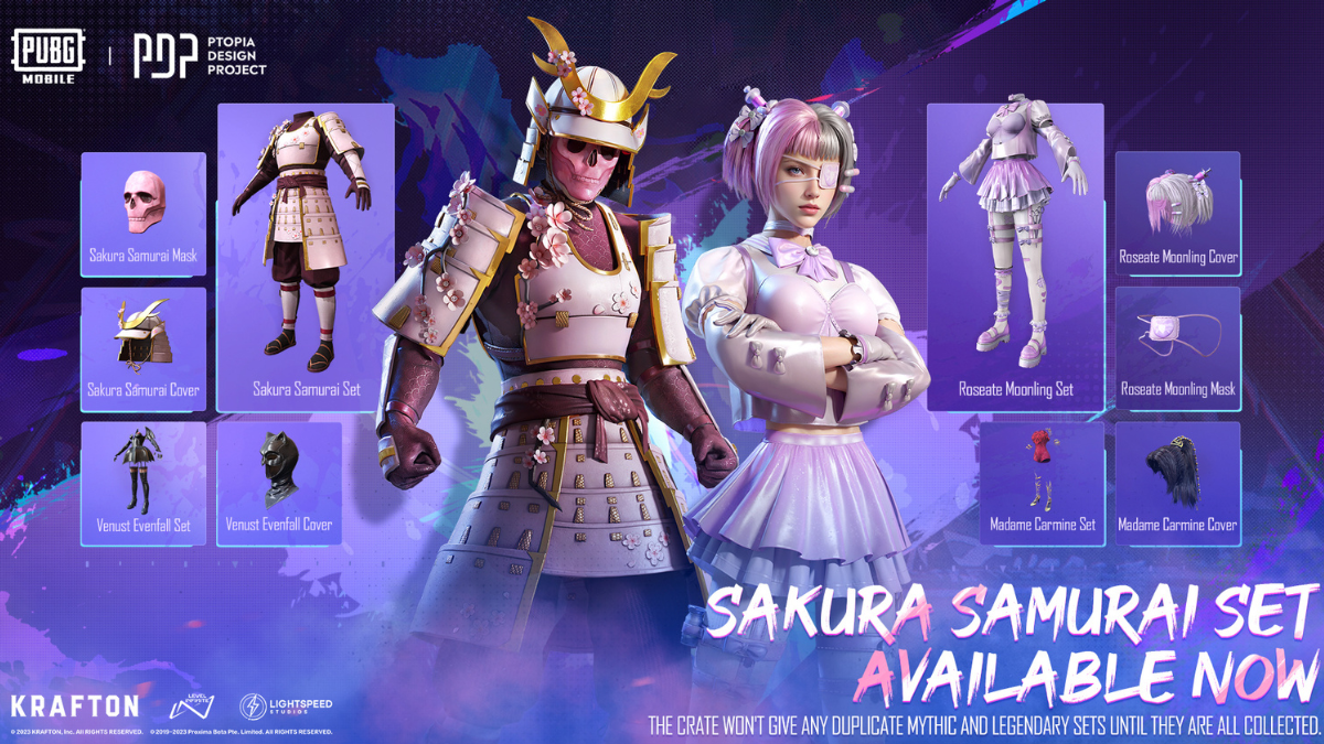 PUBG Mobile New PDP Crate offfers Sakura Samurai Set